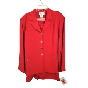 NWT Cassada Red 2-Piece Formal Business Work Jacket & Skirt Women's Size 24W
